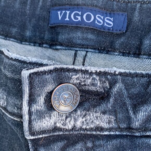 Vigoss Jagger Skinny Jeans Black Distressed Women’s Sz 28 x 27 Medium Wash - Picture 7 of 12